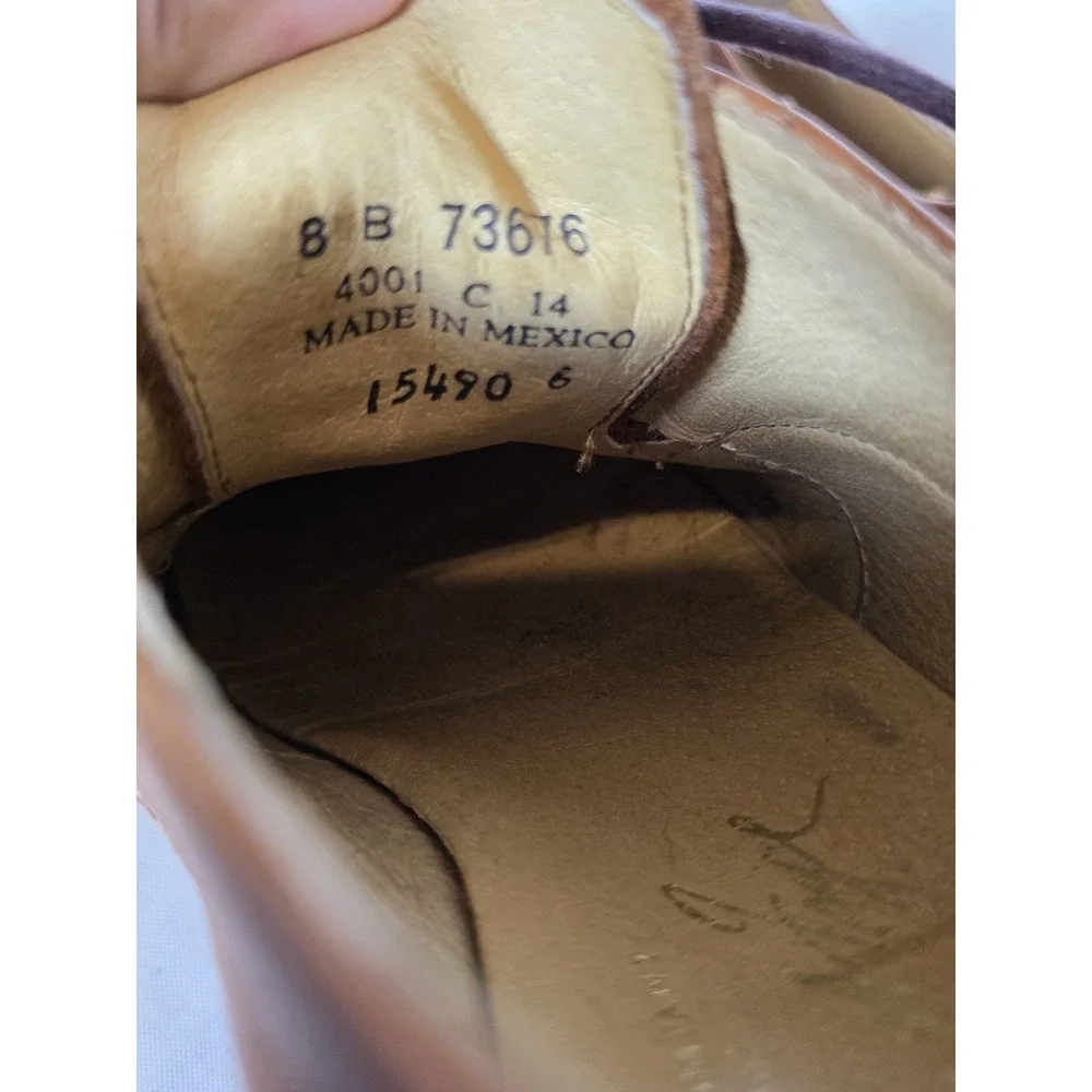 Frye Paul Oxford Saddle Leather Shoes Mens 8B Brown Dress Shoes